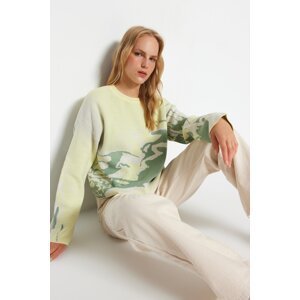Trendyol Yellow Patterned Knitwear Sweater