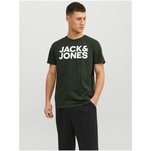 Tmavě zelené pánské tričko Jack & Jones Corp - Pánské