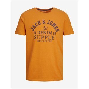 Oranžové pánské tričko Jack & Jones Logo - Pánské