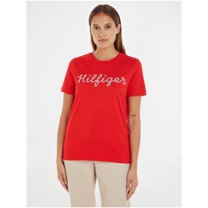 Červené dámské tričko Tommy Hilfiger - Dámské