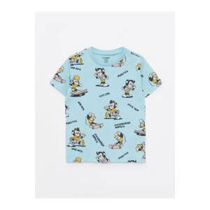 LC Waikiki Crew Neck Short Sleeved Nostalgic Monkey Print Cotton Baby Boy T-Shirt.