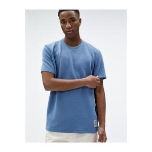 Koton Basic T-Shirt with a Printed Short Sleeves Crew Neck Cotton Ribbed