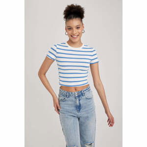 DEFACTO Slim Fit Striped Ribana Short Sleeve T-Shirt