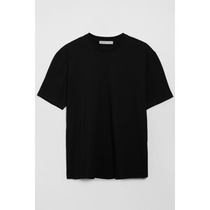 GRIMELANGE Solo Men's Comfort Fit Thick Textured Black T-shirt