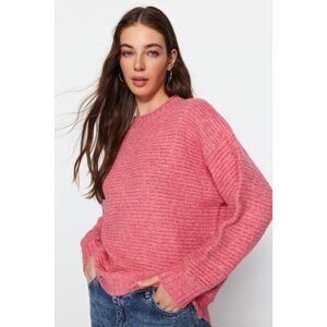 Trendyol Dried Rose Soft Textured Crewneck Knitwear Sweater