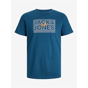 Modré pánské tričko Jack & Jones Marius - Pánské