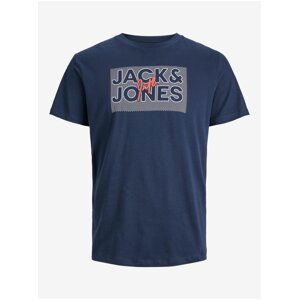 Tmavě modré pánské tričko Jack & Jones Marius - Pánské