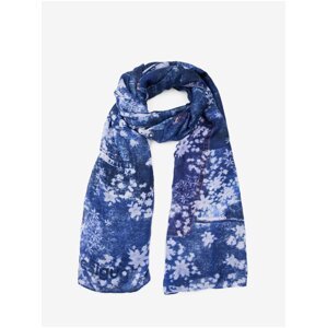 Modrý dámský květovaný šátek Desigual Denim Rectangle - Dámské