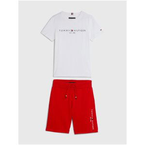 Tommy Hilfiger Sada klučičího trička a kraťasů v bílé a červené barvě Tommy Hilf - Kluci