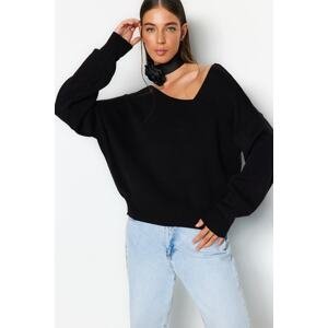 Trendyol Black Super Wide Fit Knitwear Sweater