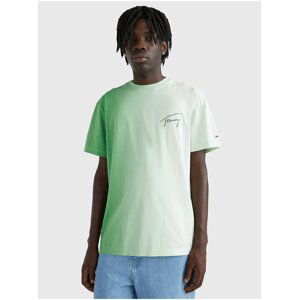 Světle zelené pánské tričko Tommy Jeans - Pánské