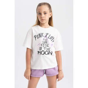 DEFACTO Girl Pink Floyd Licensed Relax Fit Short Sleeve T-Shirt