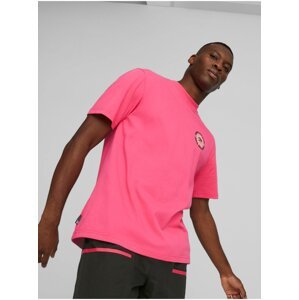 Růžové pánské volné tričko Puma - Pánské