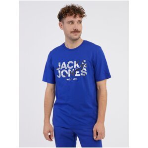 Modré pánské tričko Jack & Jones James - Pánské