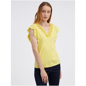 Žluté dámské tričko CAMAIEU - Dámské