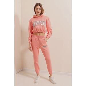 Bigdart 55397 Printed Tracksuit Set - Pink