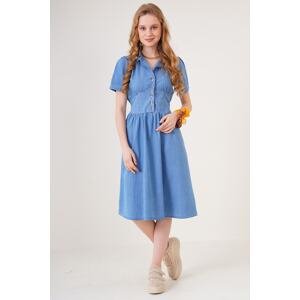 Bigdart 2210 Denimové šaty - Modrá
