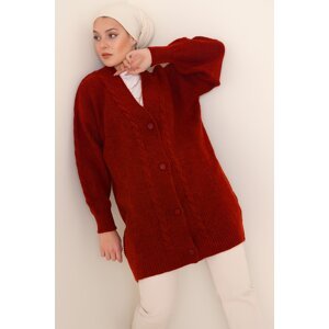 Bigdart 15768 Hijab Knitwear Cardigan - Red