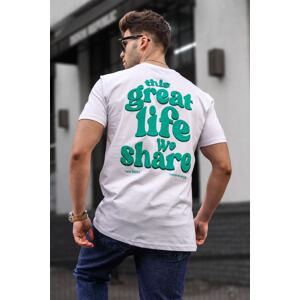 Madmext Printed White T-shirt 5357