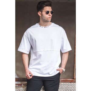 Madmext White Oversized Men's Printed T-Shirt 5250