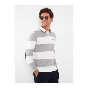 LC Waikiki Men's Polo Neck Long Sleeve Striped Sweatshirt