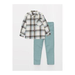 LC Waikiki Long-sleeved baby boy shirt and pants suit 2-pack