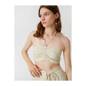 Koton Athlete Crop Halterneck Linen Blend