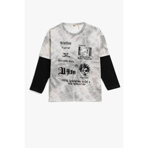Koton Boys' Black Patterned T-Shirt