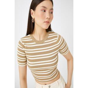 Koton Women's Beige Striped Sweater