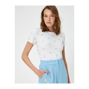 Rachel Araz X Koton - Short Sleeve Floral Crew Neck T-Shirt