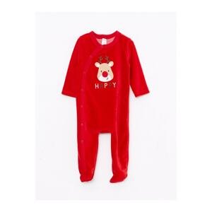 LC Waikiki Crew Neck Long Sleeve Embroidery Detail Baby Boy Jumpsuit