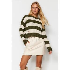 Trendyol Khaki Crop Wide fit Knitwear Sweater
