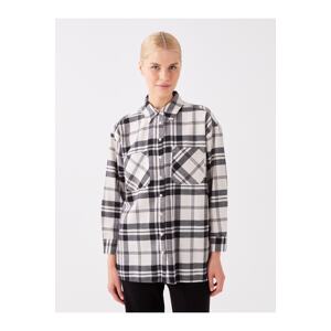 LC Waikiki Women's Shirt Collar Plaid Long Sleeve Tunic