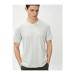 Koton Basic Tričko s texturou Tričkový Slim Fit Bavlna