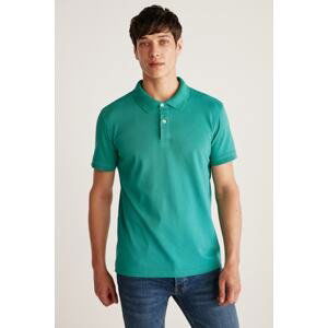 GRIMELANGE Chris Regular Green Single Collar Polo T-shirt