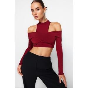 Trendyol Burgundy Blouse with Window/Cut Out Detail