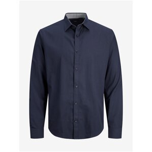 Tmavě modrá pánská košile Jack & Jones Label - Pánské