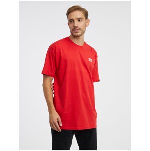 Červené pánské tričko VANS Left Chest Logo - Pánské