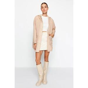 Trendyol Beige Oversized Hooded Water-Repellent Raincoat