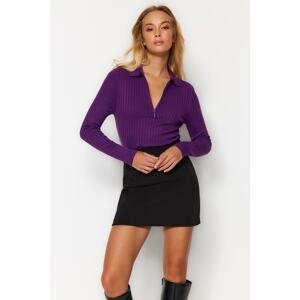 Trendyol Purple Polo Neck Knitwear Sweater