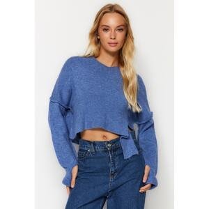 Trendyol Blue Soft Textured Knitwear Sweater