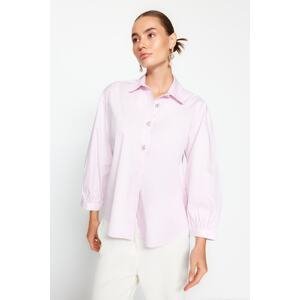 Trendyol Light Pink Button Detailed Woven Blouse