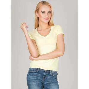 Basic blouse with v-neckline light yellow