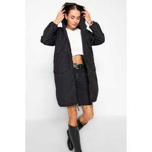 Trendyol Black Oversized Hooded Waterproof Long Quilted Down Jacket
