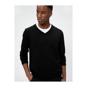 Koton Basic Sweater V-Neck Knitwear Slim Fit Long Sleeve