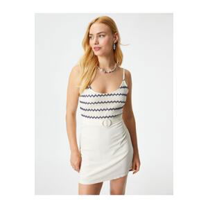 Koton Melis Ağazat X Cotton - Belted Mini Dress with Straps