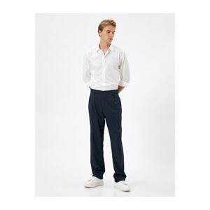 Koton Fabric Trousers Straight Leg Buttoned Pocket Detailed