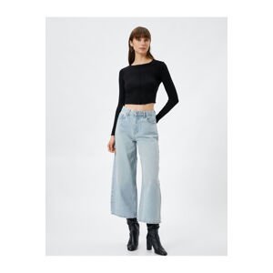 Koton Crop Flared Jeans High Waisted Jeans - Sandra Jean