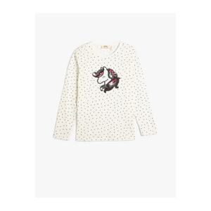 Koton Unicorn T-Shirt Long Sleeve Crew Neck Cotton