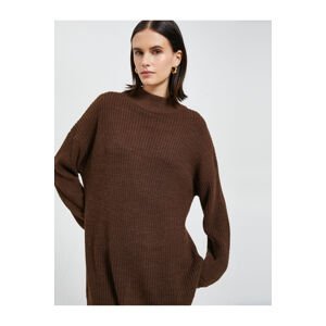 Koton Acrylic Cashmere Textured Oversize Half Turtleneck Sweater